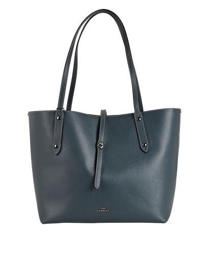 Market Tote, £110, Handbags, Blue, Leather, Front view